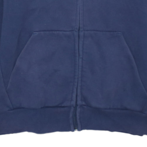 Puma Men's Blue Full Zip Hoodie Small Logo Graphic Cotton