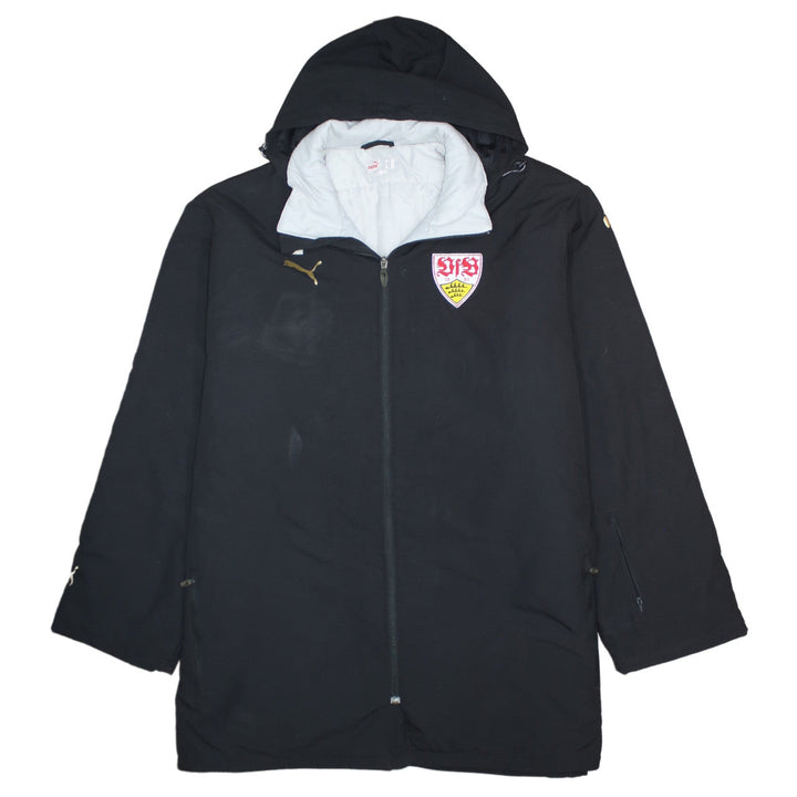 Puma Mens Black 2XL Winter Parka Hooded Jacket Coat