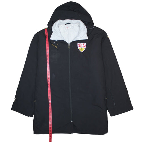 Puma Mens Black 2XL Winter Parka Hooded Jacket Coat