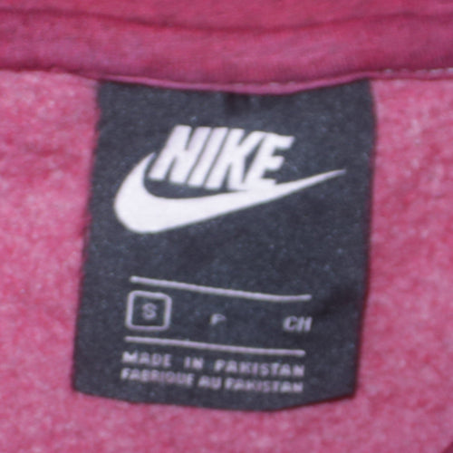 Nike Men's Red Pullover Hoodie Small Cotton Blend Graphic Print