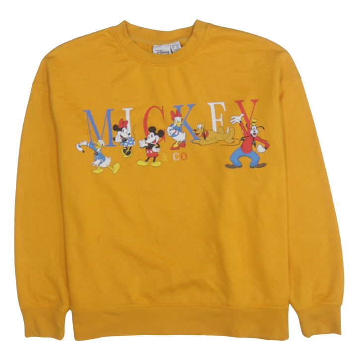 Disney Primark Women Yellow Mickey & Co Sweatshirt Size M 12/14