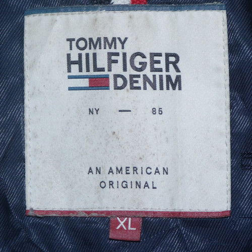 Tommy Hilfiger Denim Men's Blue XL Puffer Jacket Polyester Winter