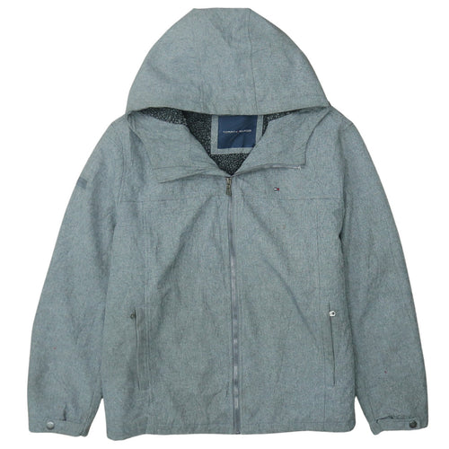 Tommy Hilfiger Men's Grey XL Windbreaker Hooded Jacket