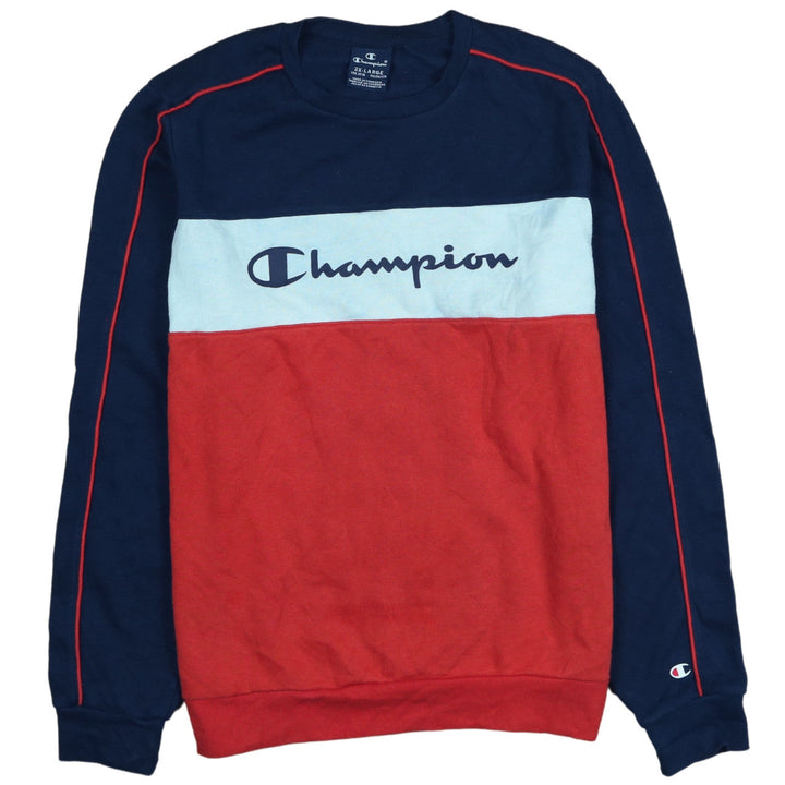 Champion Boys Navy Red Colourblock Crew Neck Sweatshirt 15-16 Years 2XL