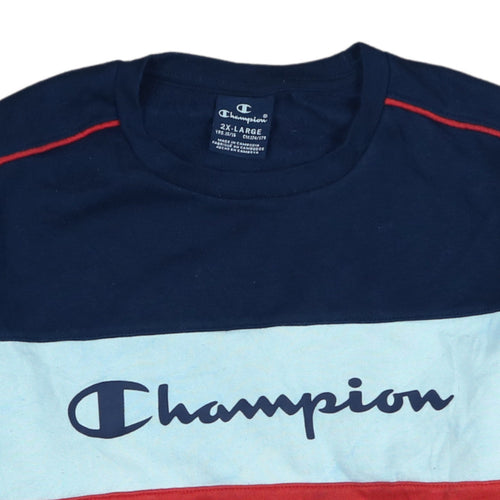 Champion Boys Navy Red Colourblock Crew Neck Sweatshirt 15-16 Years 2XL