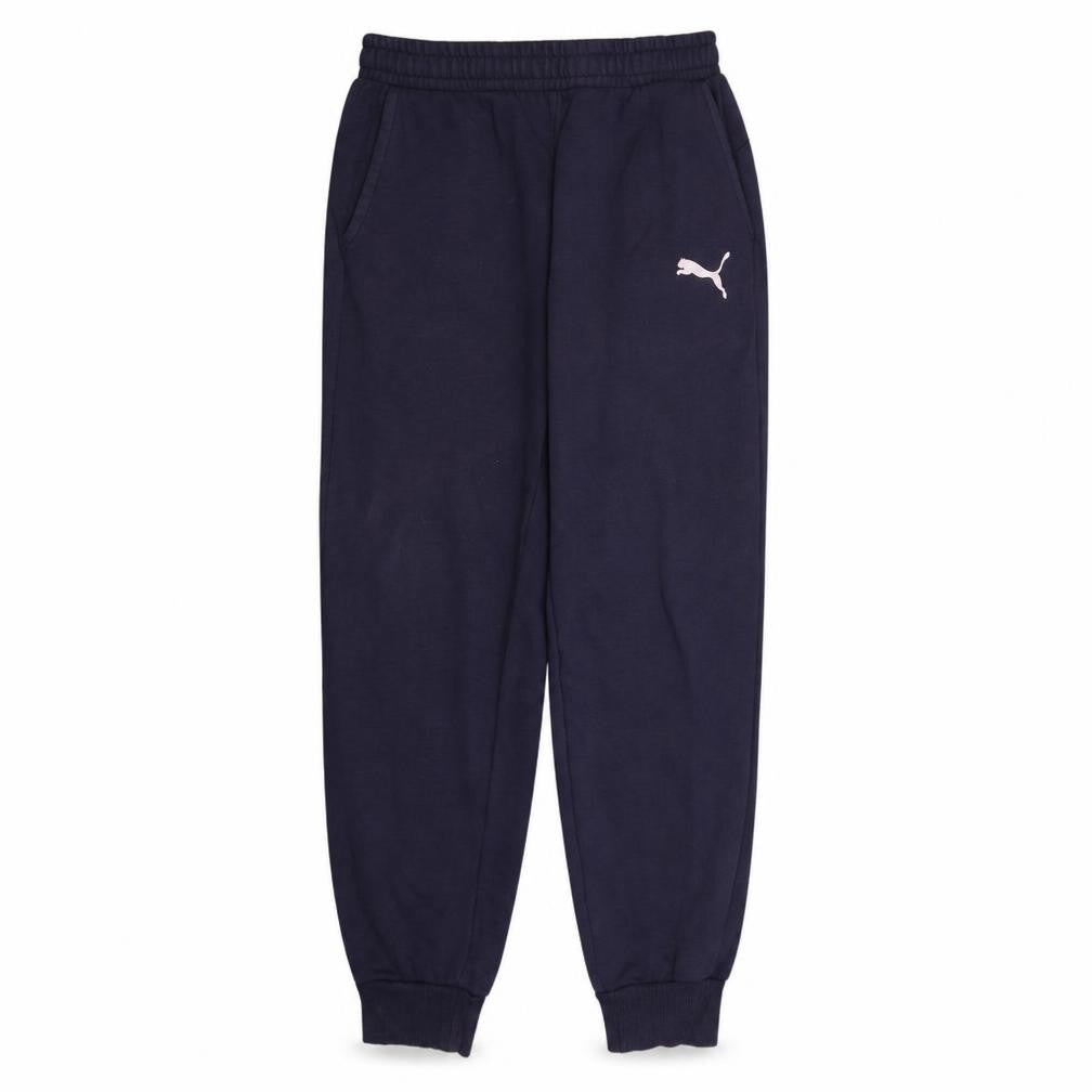 Front view of Puma Men's Blue Fleece Jogger Trousers, size L