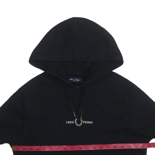 Fred Perry Men's Black Pullover Hoodie Small Classic Logo
