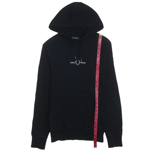 Fred Perry Men's Black Pullover Hoodie Small Classic Logo