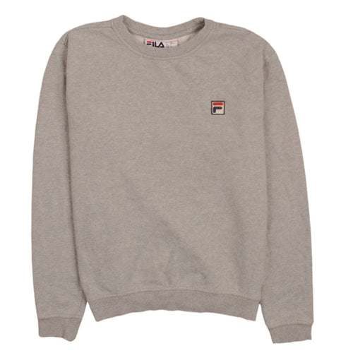 FILA Men's Grey Pullover Sweatshirt Size S Classic Crew Neck