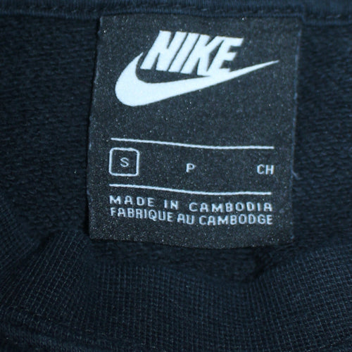 Nike Women Black Gold Logo Crew Neck Cotton Sweatshirt S