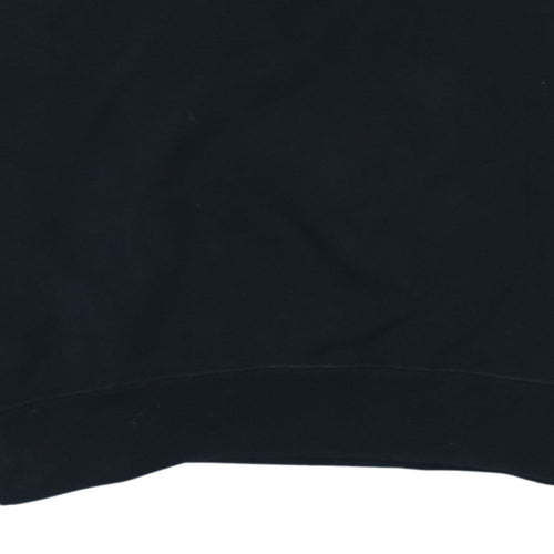 Nike Women Black Gold Logo Crew Neck Cotton Sweatshirt S