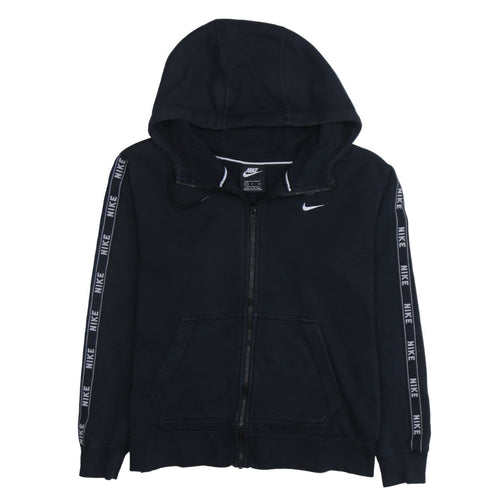 Nike Men's Black Small Full Zip Hoodie Sweatshirt with Logo Trim