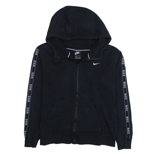 Nike Men's Black Small Full Zip Hoodie Sweatshirt with Logo Trim
