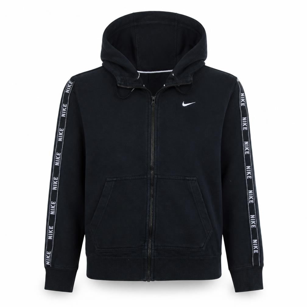 Nike Men's Black Small Full Zip Hoodie Sweatshirt with Logo Trim