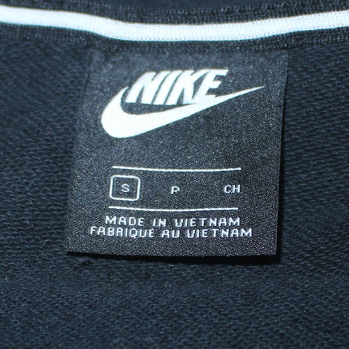Nike Men's Black Small Full Zip Hoodie Sweatshirt with Logo Trim