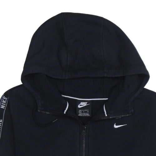 Nike Men's Black Small Full Zip Hoodie Sweatshirt with Logo Trim