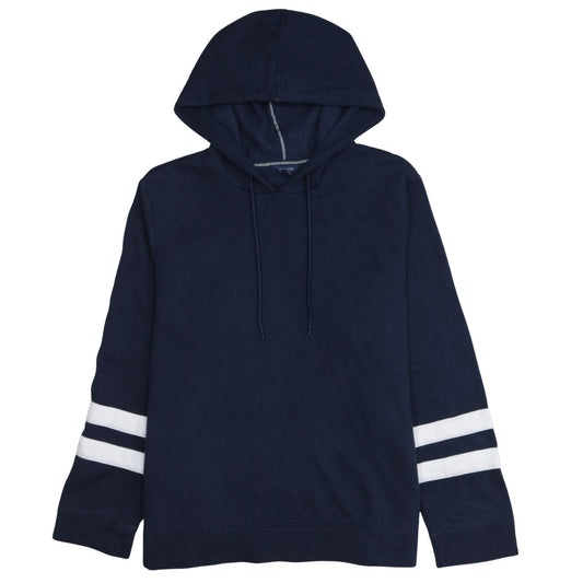 Nautica Women’s Navy Blue Hooded Pullover Sweatshirt XL Cotton Blend