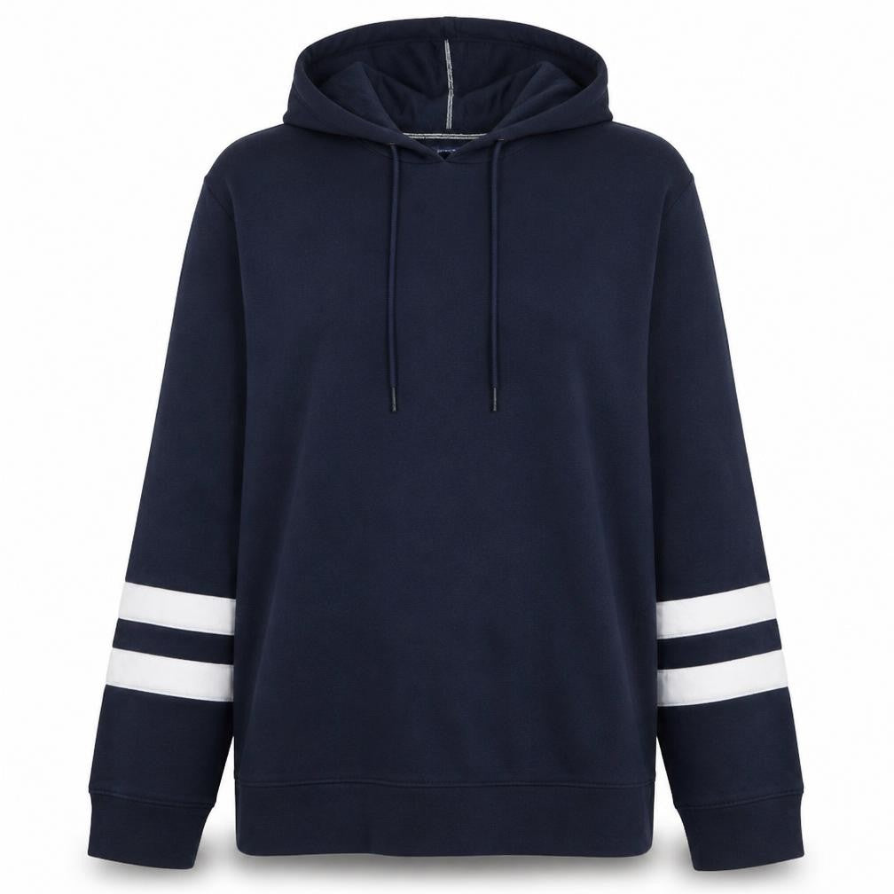 Nautica Women’s Navy Blue Hooded Pullover Sweatshirt XL Cotton Blend