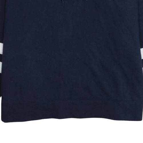Nautica Women’s Navy Blue Hooded Pullover Sweatshirt XL Cotton Blend