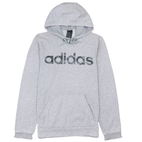 Adidas Men's Grey Pullover Hoodie XS Logo Fleece Sweatshirt