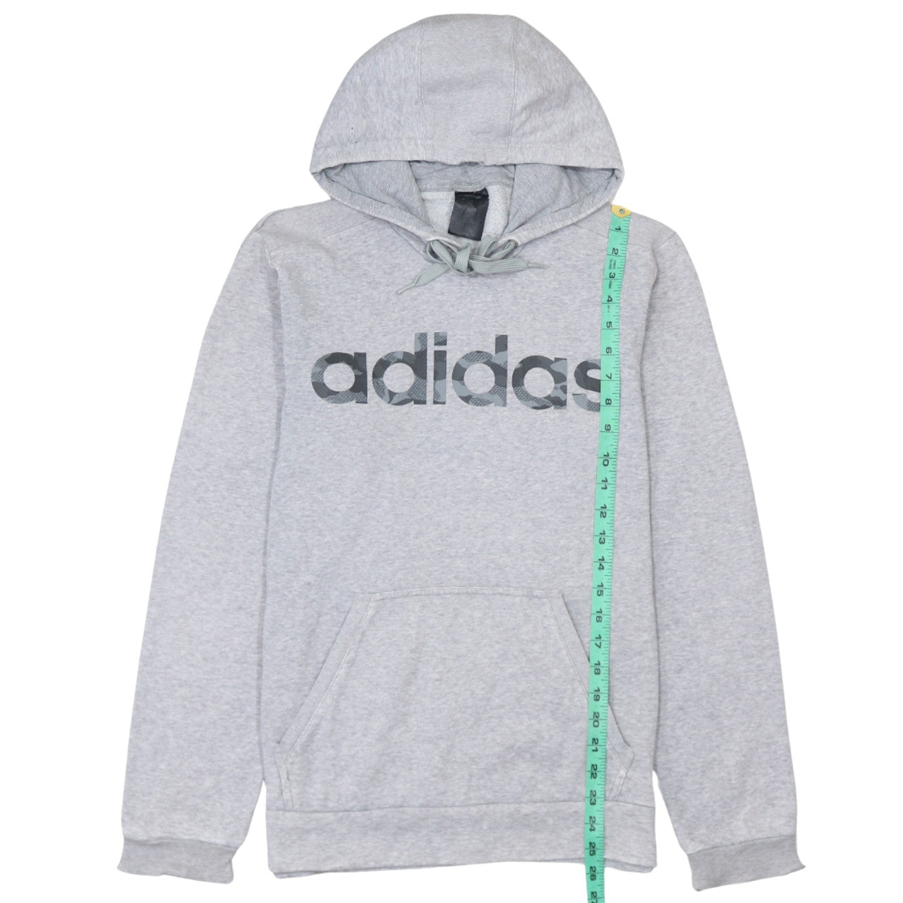 Adidas Men's Grey Pullover Hoodie XS Logo Fleece Sweatshirt