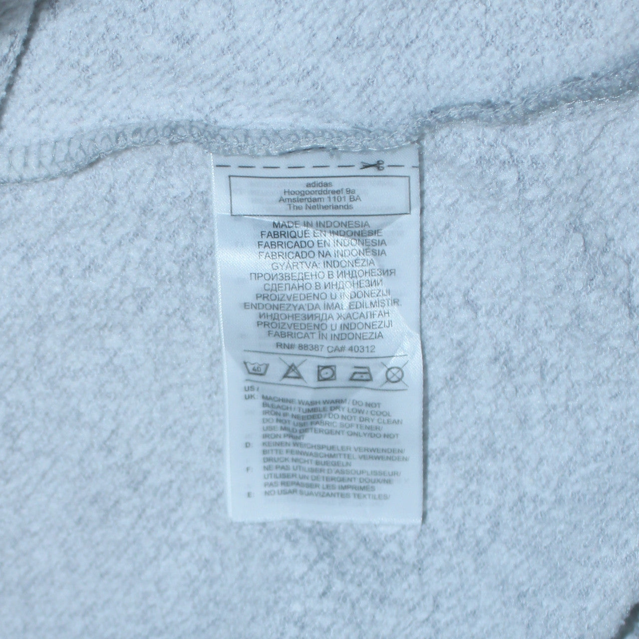 Adidas Men's Grey Pullover Hoodie XS Logo Fleece Sweatshirt