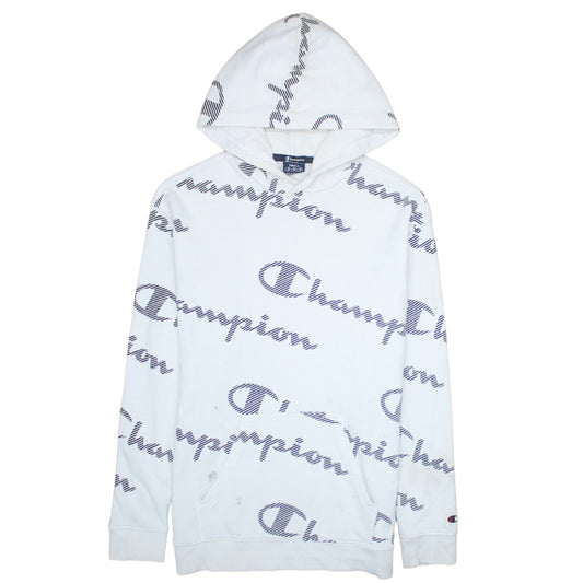 Champion Men’s White Small Pullover Logo Hoodie