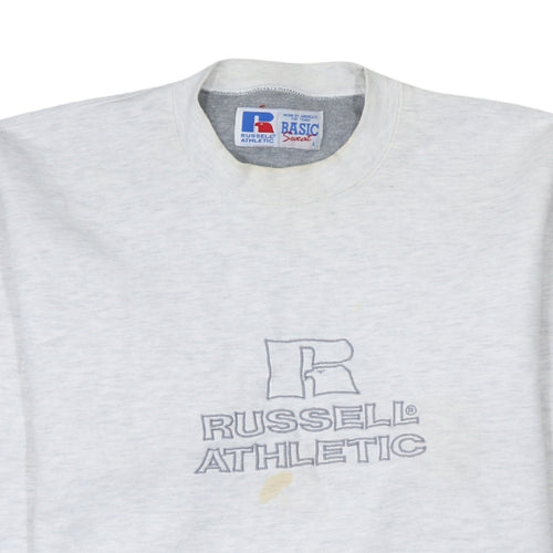 Russell Athletic Men's Grey Logo Pullover Sweatshirt Size L