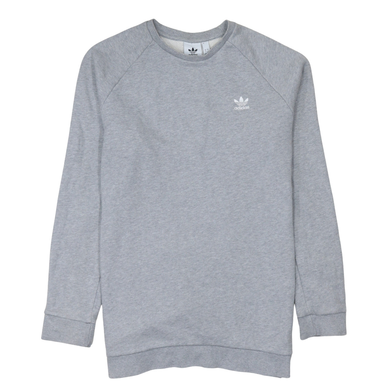Adidas Men's Grey Pullover Sweatshirt L Crew Neck Logo Fleece