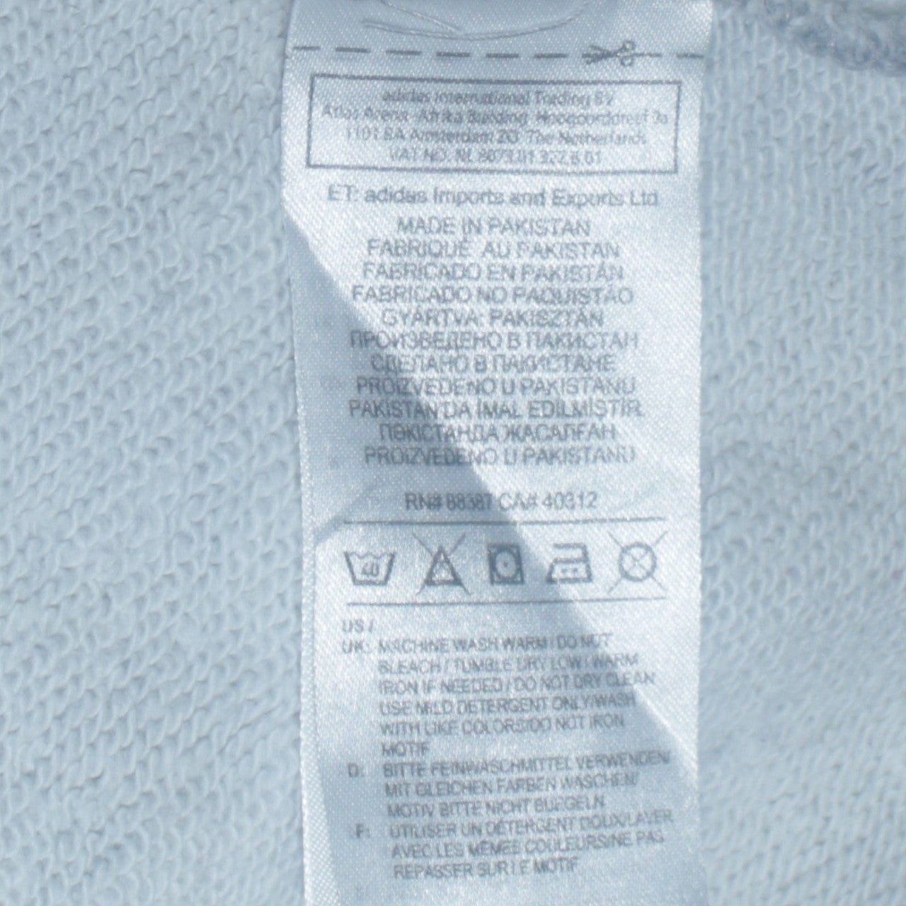 Adidas Men's Grey Pullover Sweatshirt L Crew Neck Logo Fleece