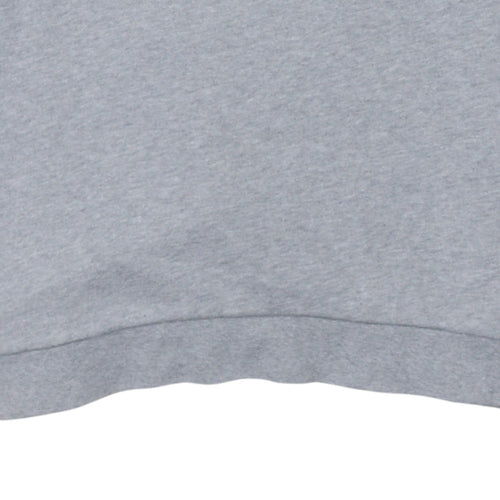 Adidas Men's Grey Pullover Sweatshirt L Crew Neck Logo Fleece