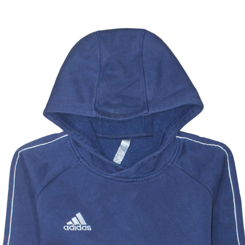 Adidas Men's Blue Pullover Hoodie Size S Sports Fleece Sweatshirt
