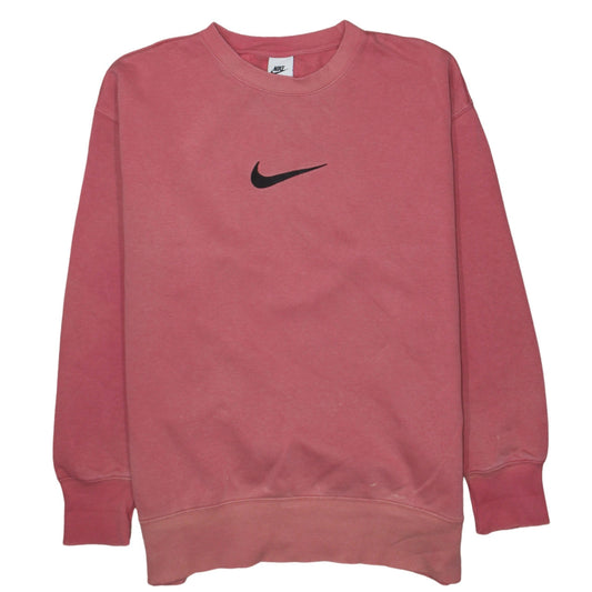 Nike Men’s Pink Crew Neck Pullover Sweatshirt Small Logo Sportswear