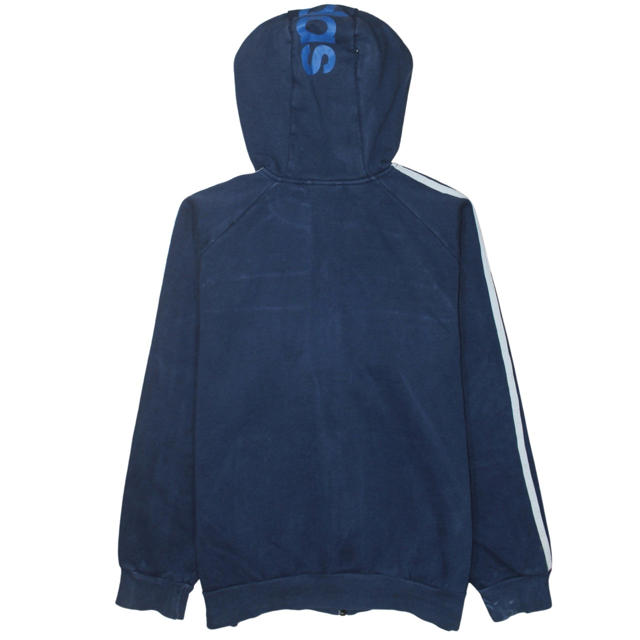 Adidas Boys Blue Full Zip Fleece Hoodie 15-16 Years Sports Logo