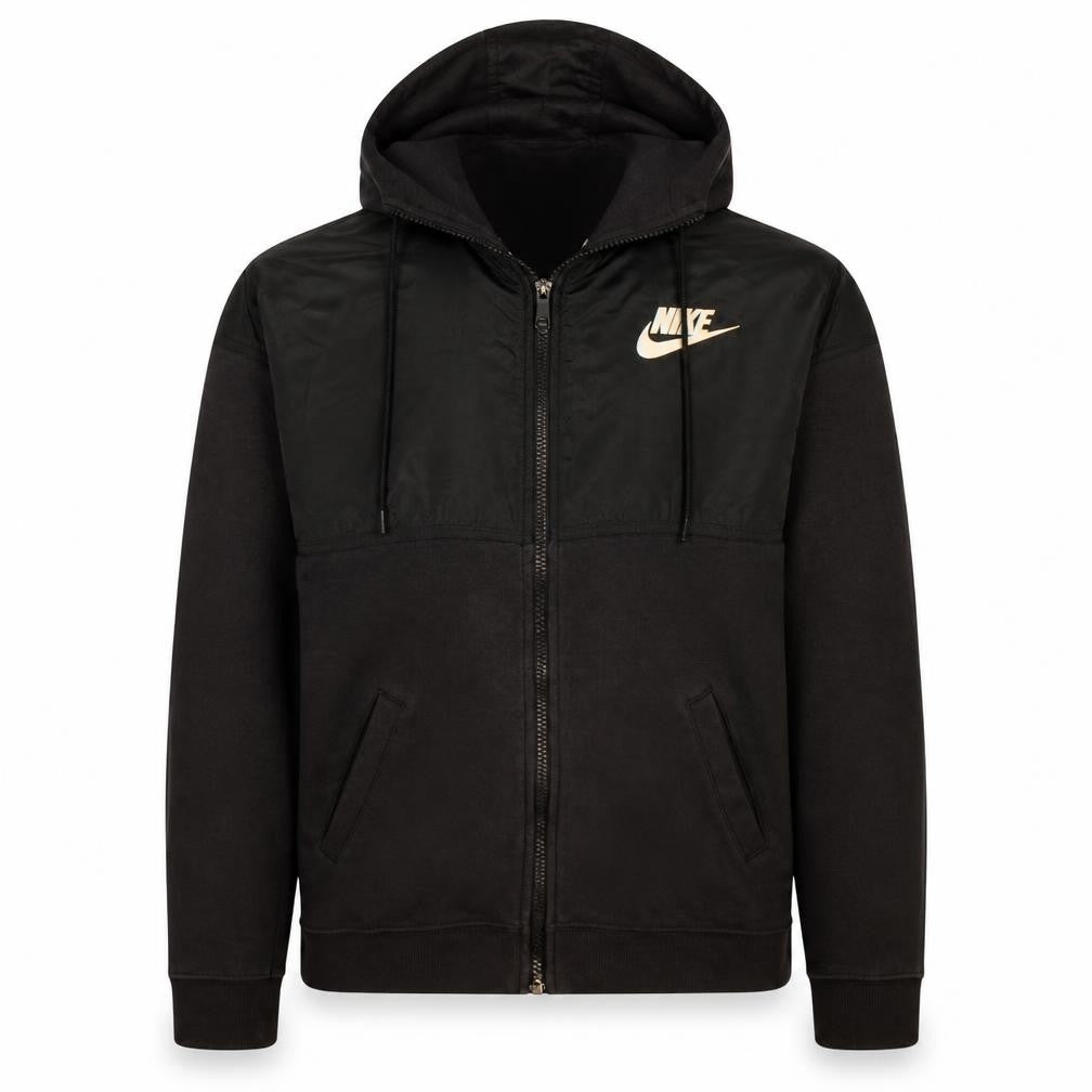 Front view of Nike Men's Black Full Zip Hoodie Small