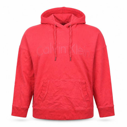Calvin Klein Womens Pink Pullover Hoodie Small Cotton Logo