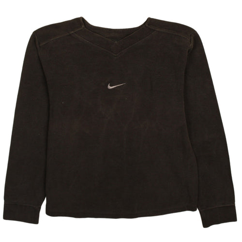 Nike Womens Black V-Neck Pullover Sweatshirt Size L