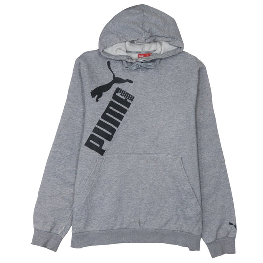 Puma Men's Grey XL Pullover Hoodie with Logo Print