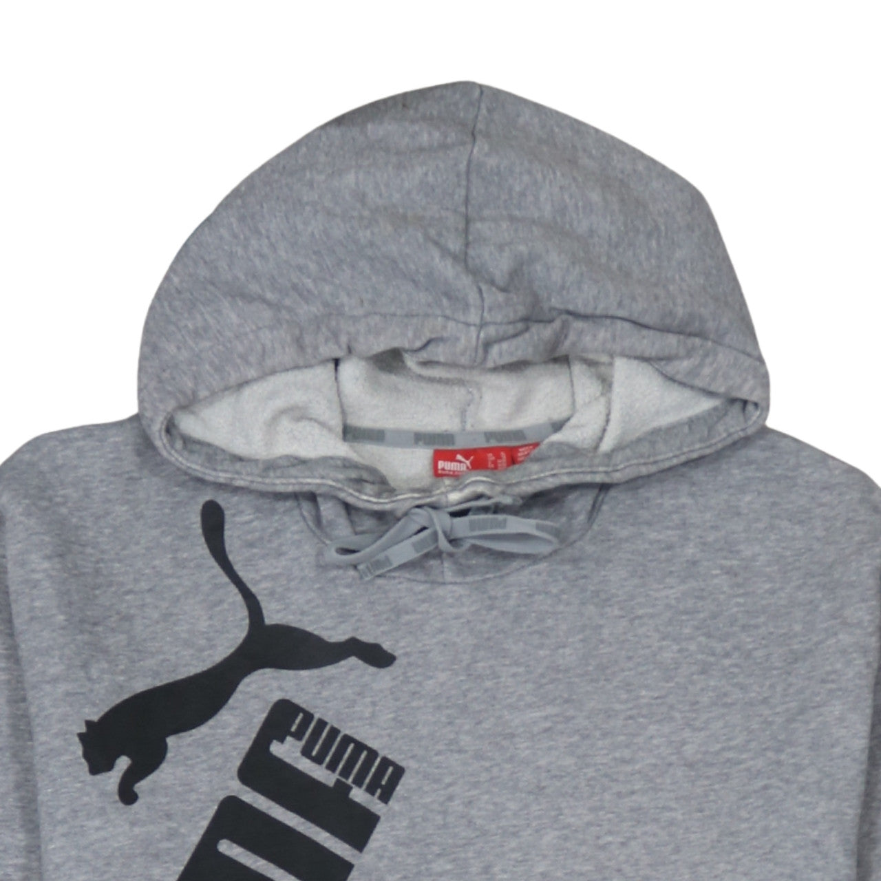 Puma Men's Grey XL Pullover Hoodie with Logo Print