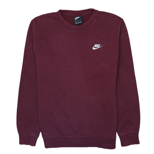 Nike Men's Red Crew Neck Sweatshirt Small Fleece Pullover