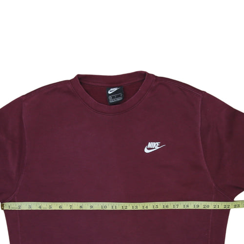 Nike Men's Red Crew Neck Sweatshirt Small Fleece Pullover