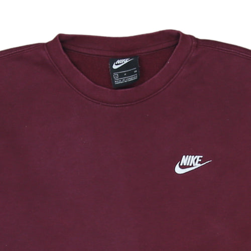 Nike Men's Red Crew Neck Sweatshirt Small Fleece Pullover