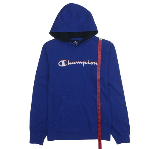 Champion Boys Blue Pullover Hoodie 15-16 Years Logo Fleece Sweatshirt