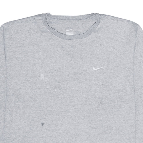 Nike Men's Grey L Pullover Crew Neck Logo Sweatshirt