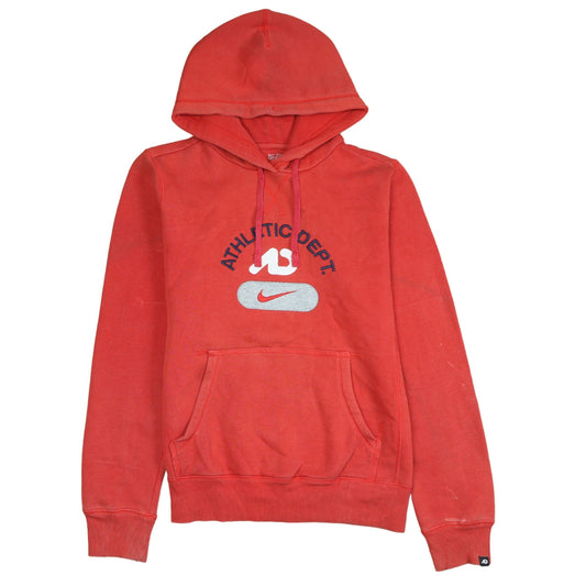 Nike Men's Red Pullover Hoodie M Athletic Dept Logo Fleece