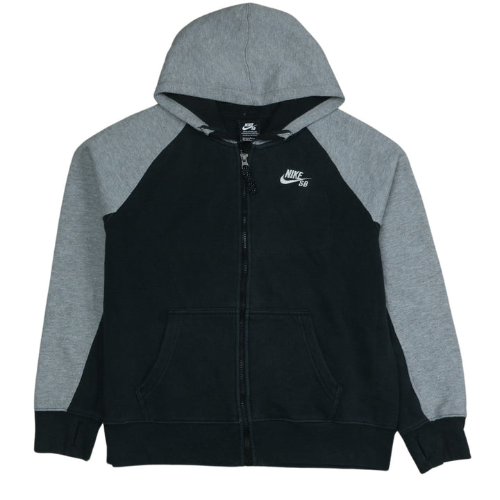 Nike SB Boys Black & Grey Full Zip Hoodie 12-13 Years Skateboard Zip Hooded Sweatshirt