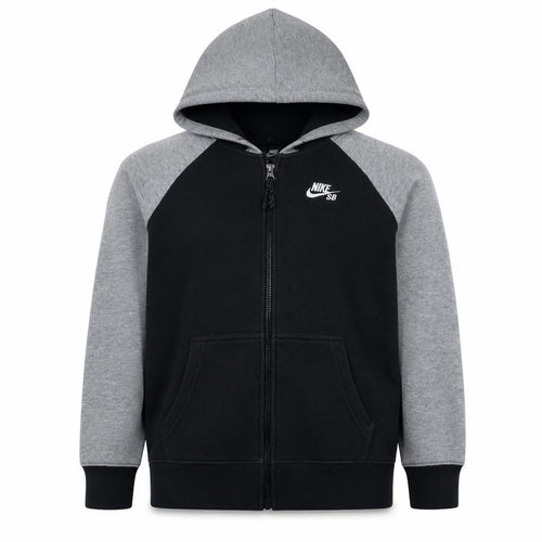Nike SB Boys Black & Grey Full Zip Hoodie 12-13 Years Skateboard Zip Hooded Sweatshirt