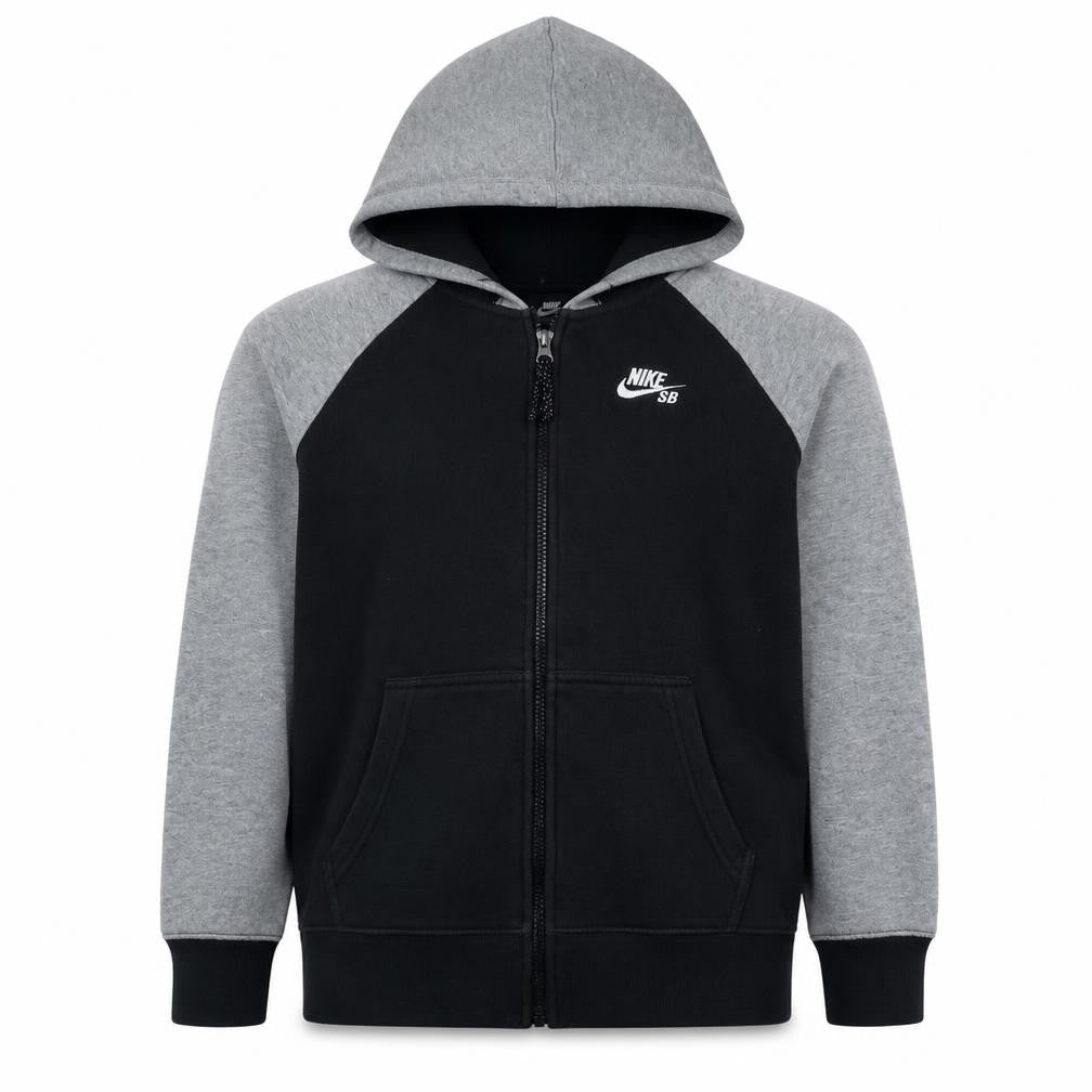 Nike SB Boys Black & Grey Full Zip Hoodie 12-13 Years Skateboard Zip Hooded Sweatshirt