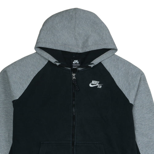 Nike SB Boys Black & Grey Full Zip Hoodie 12-13 Years Skateboard Zip Hooded Sweatshirt