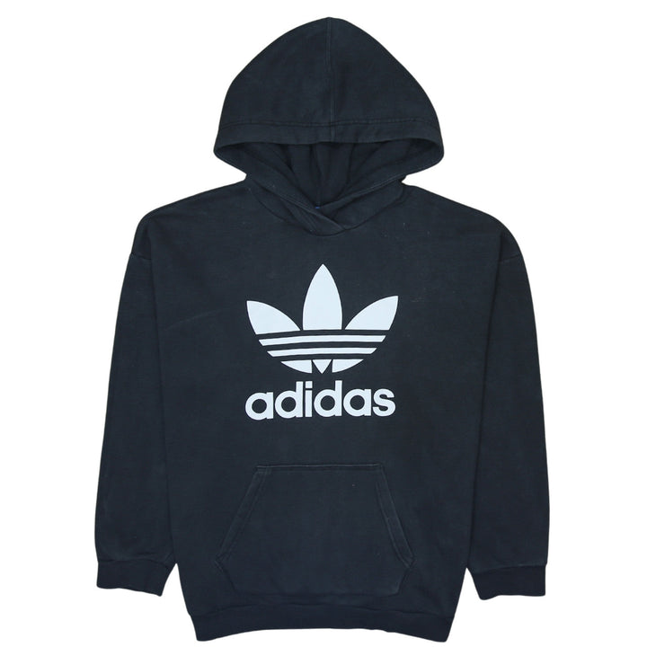 Adidas Mens Black Pullover Hoodie M Sports Retro Graphic Print